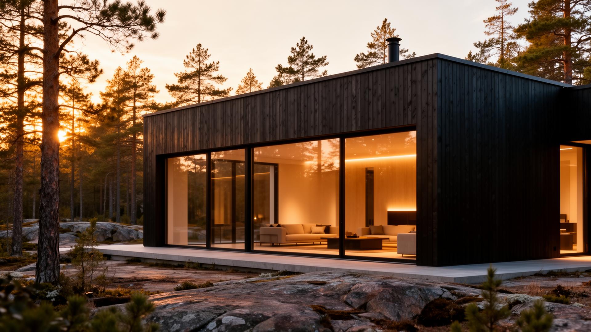 Modern skandinavisk villa i Stockholms skärgård